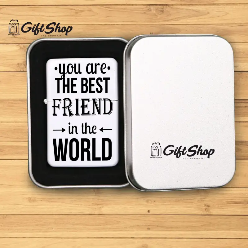 You are the best friend in the world, bricheta metalica gravata laser cu mesajv